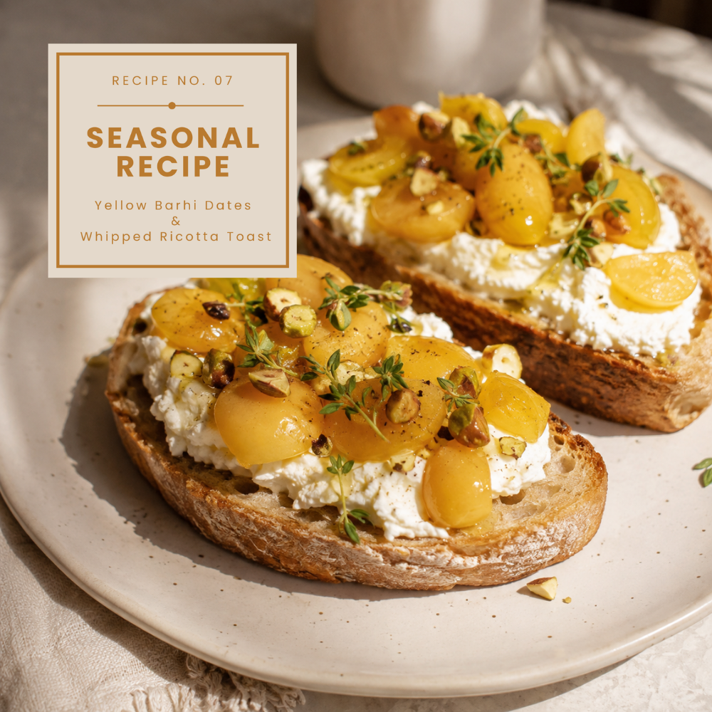 Yellow Barhi Date & Whipped Ricotta Toast